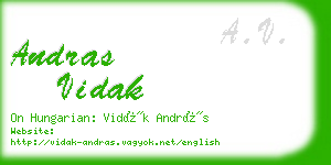andras vidak business card